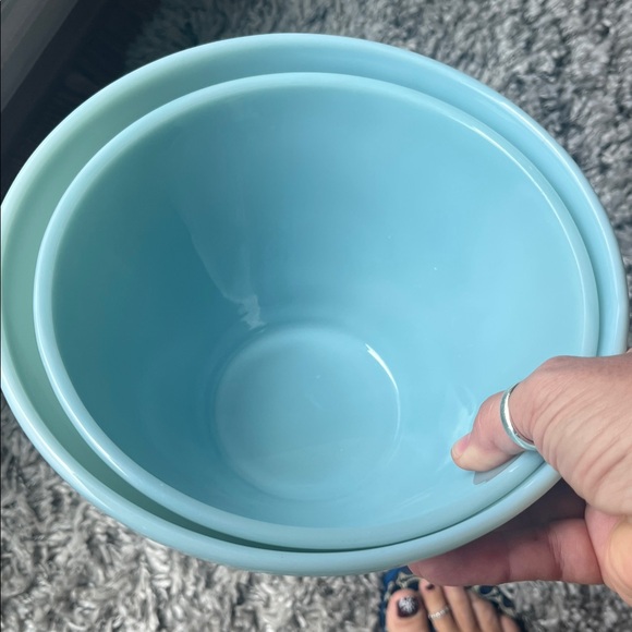 Azurite Delphite Fire King, Set of two blue bowls - Picture 6 of 6